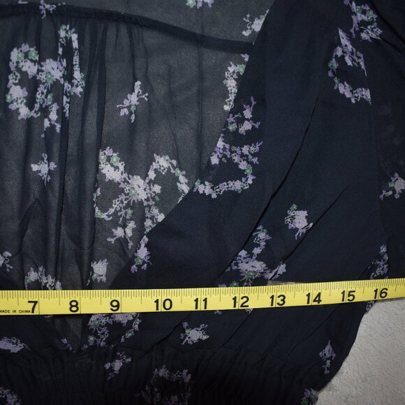 LoveShackFancy Dress Size Small Blue Floral Zayden asymmetrical tiered mini - Picture 14 of 14